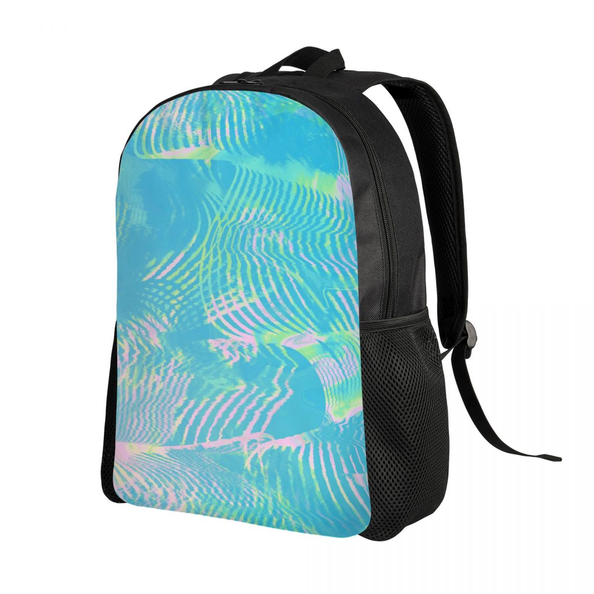 남성 여성을 위한 맞춤형 웨이브 그린 추상 질감 배낭  - Laptop Accessories Bag For Men 리뷰 및 가격