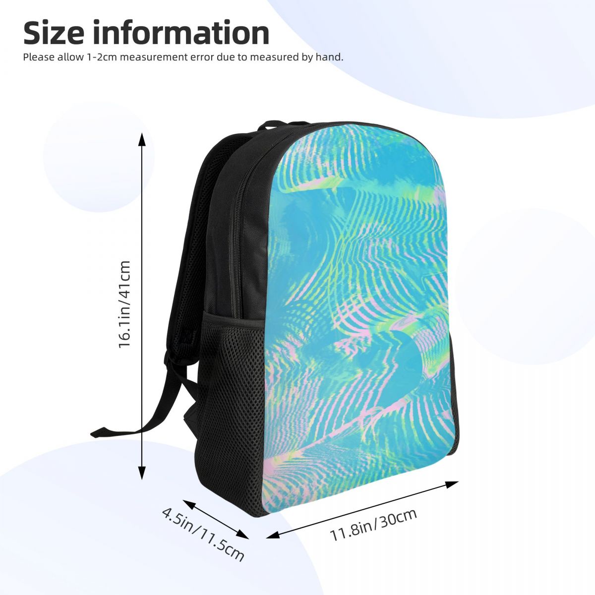남성 여성을 위한 맞춤형 웨이브 그린 추상 질감 배낭  - Laptop Accessories Bag For Men 리뷰 및 가격