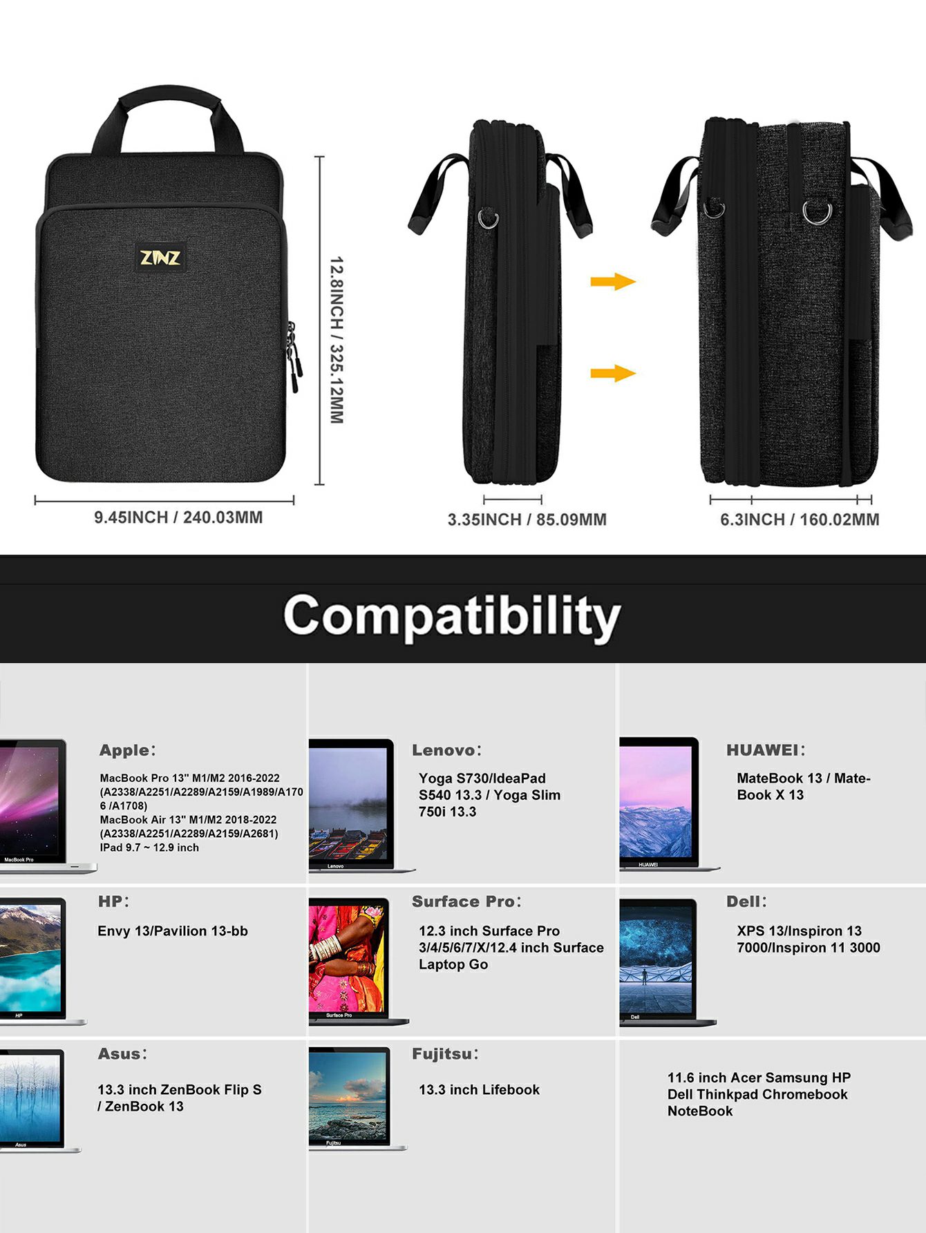가변 용량 및 스트랩이 있는 노트북 숄더백, 여행용 캐 - Laptop Accessories Box 리뷰 및 가격