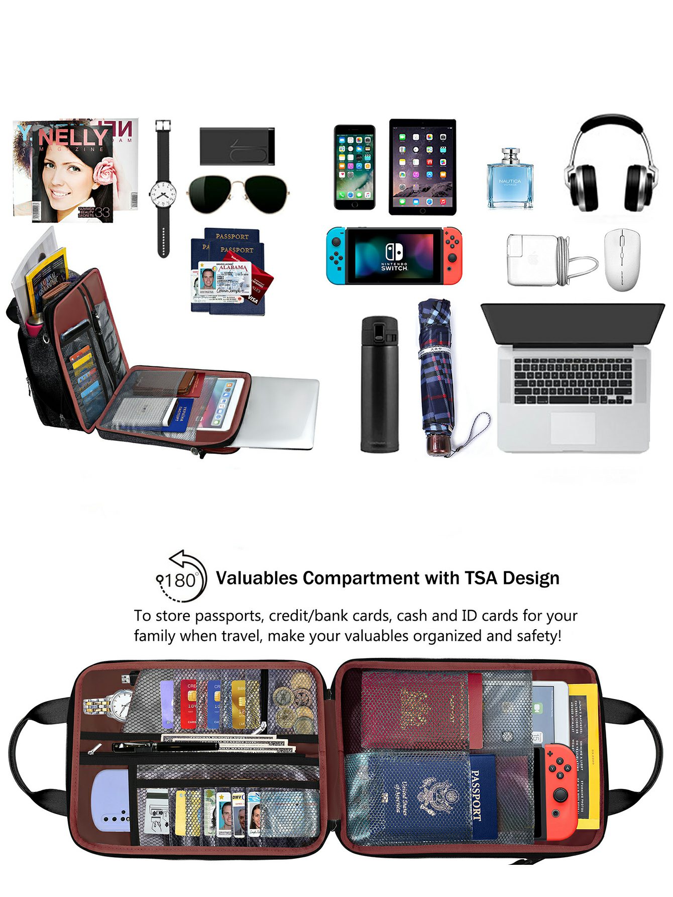 가변 용량 및 스트랩이 있는 노트북 숄더백, 여행용 캐 - Laptop Accessories Box 리뷰 및 가격