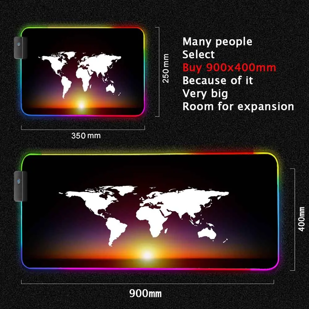 세계 지도 마우스 패드 게임용 마우스 매트, RGB 게 - Laptop Accessories World 리뷰 및 가격
