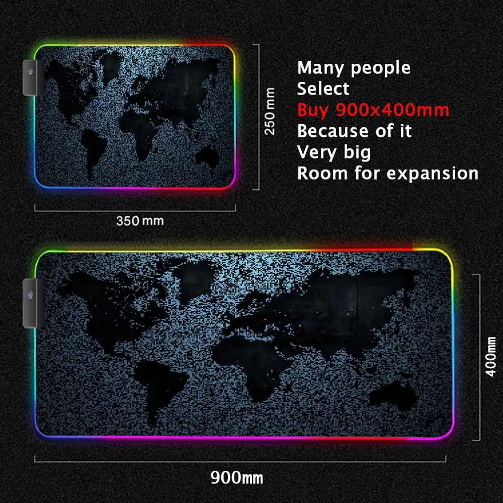 세계 지도 마우스 패드 게임용 마우스 매트, RGB 게 - Laptop Accessories World 리뷰 및 가격