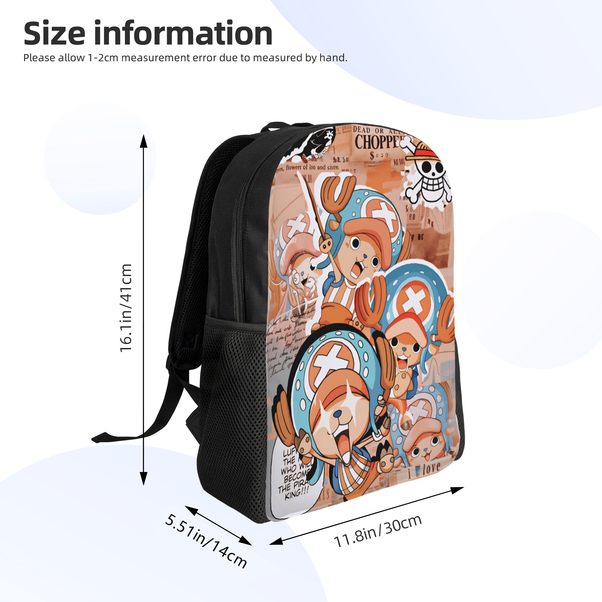 3D 프린트 원피스 토니스 초퍼 백팩 사슴 코믹 대학  - Laptop Accessories Bag For Men 리뷰 및 가격