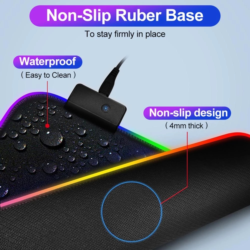 RGB 게이밍 마우스 패드 LED 라이트 마우스 패드  - Laptop Accessories Rgb 리뷰 및 가격