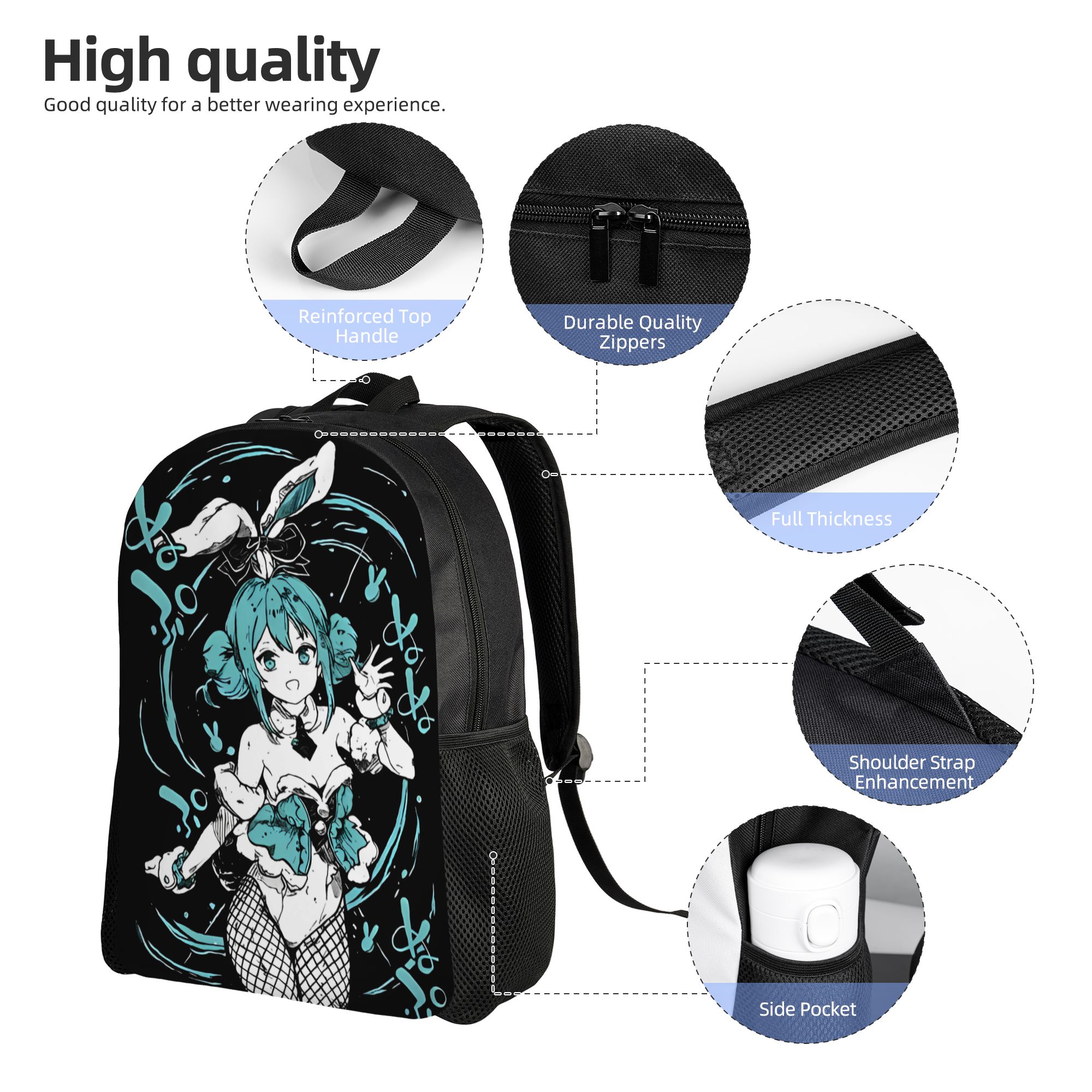 카와이 하츠네 미쿠 남성용 여성용 백팩 멋진 고등학교  - Laptop Accessories Gifts For Men 리뷰 및 가격